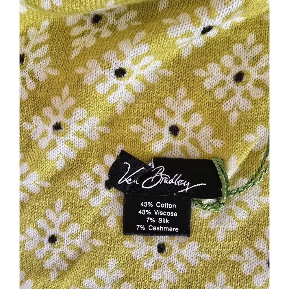Vera Bradley Baroque Scarf Cashmere Silk Cotton Blend Neck Wrap Green Block Prin - Picture 3 of 5